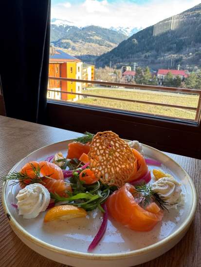 Hôtel, Restaurant, Plat, Base Camp Lodge, Bourg-Saint-Maurice